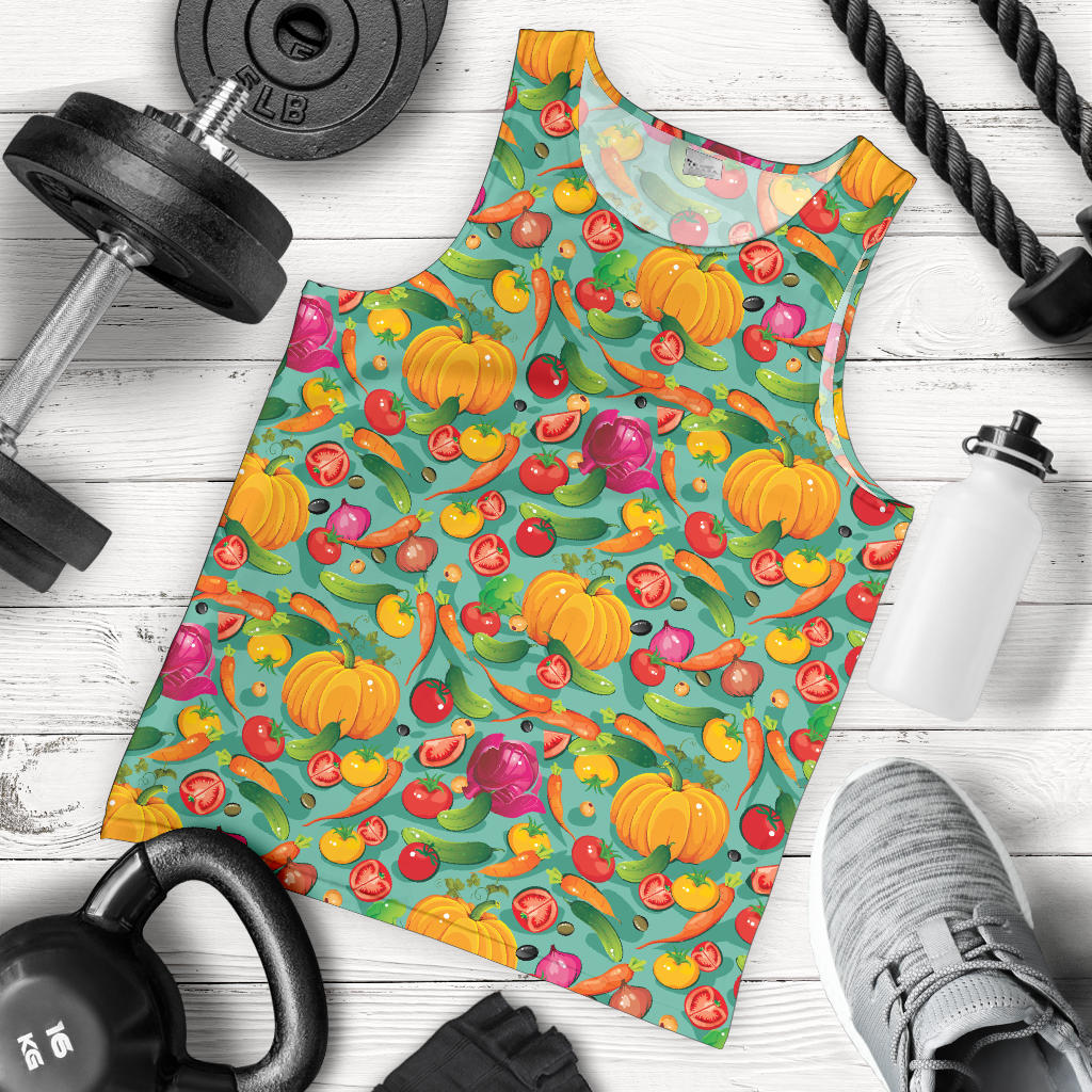 Vegan Colorful Themed Design Print Men Tank Top