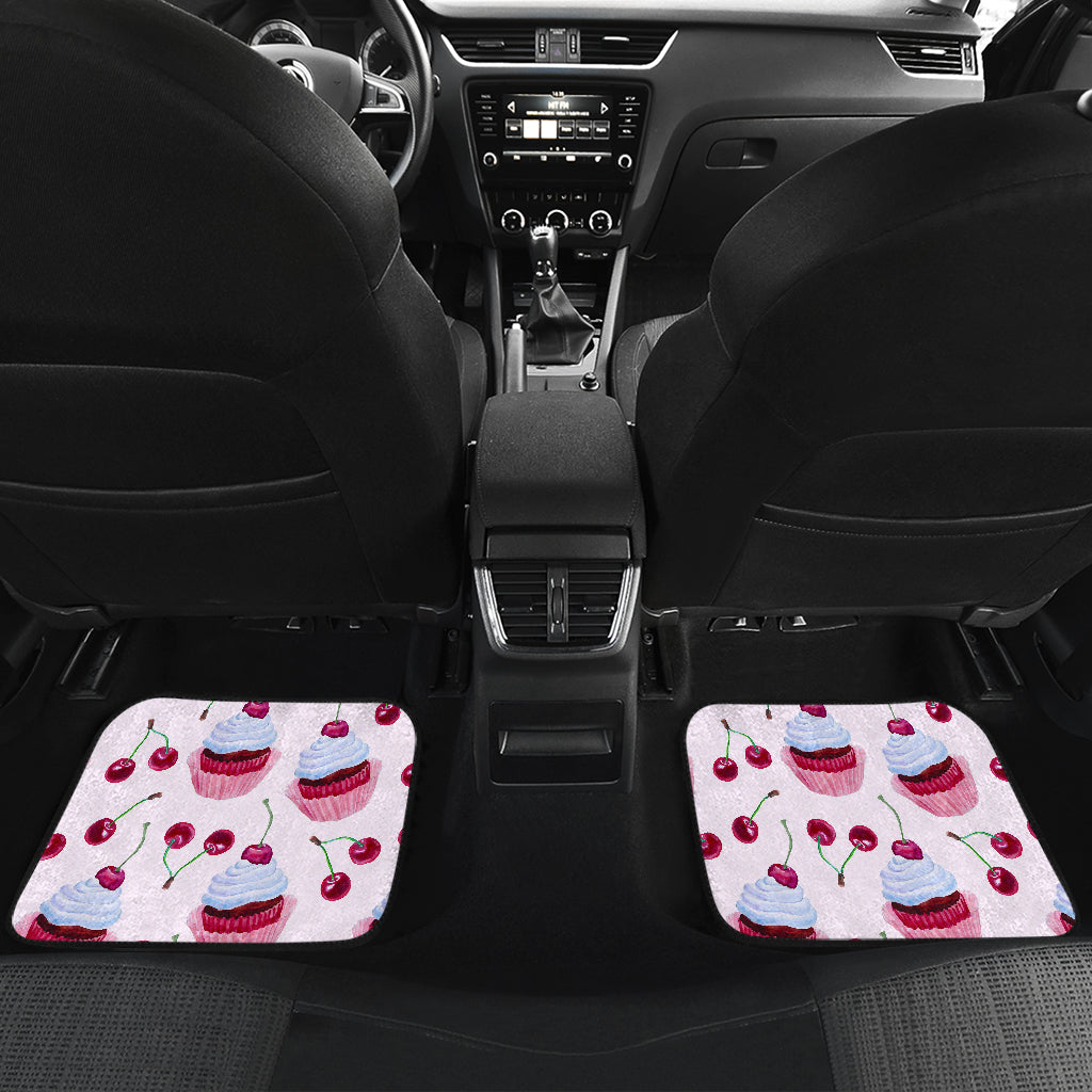 Cherry Cupcake Pink Pattern Car Floor Mats Front Back