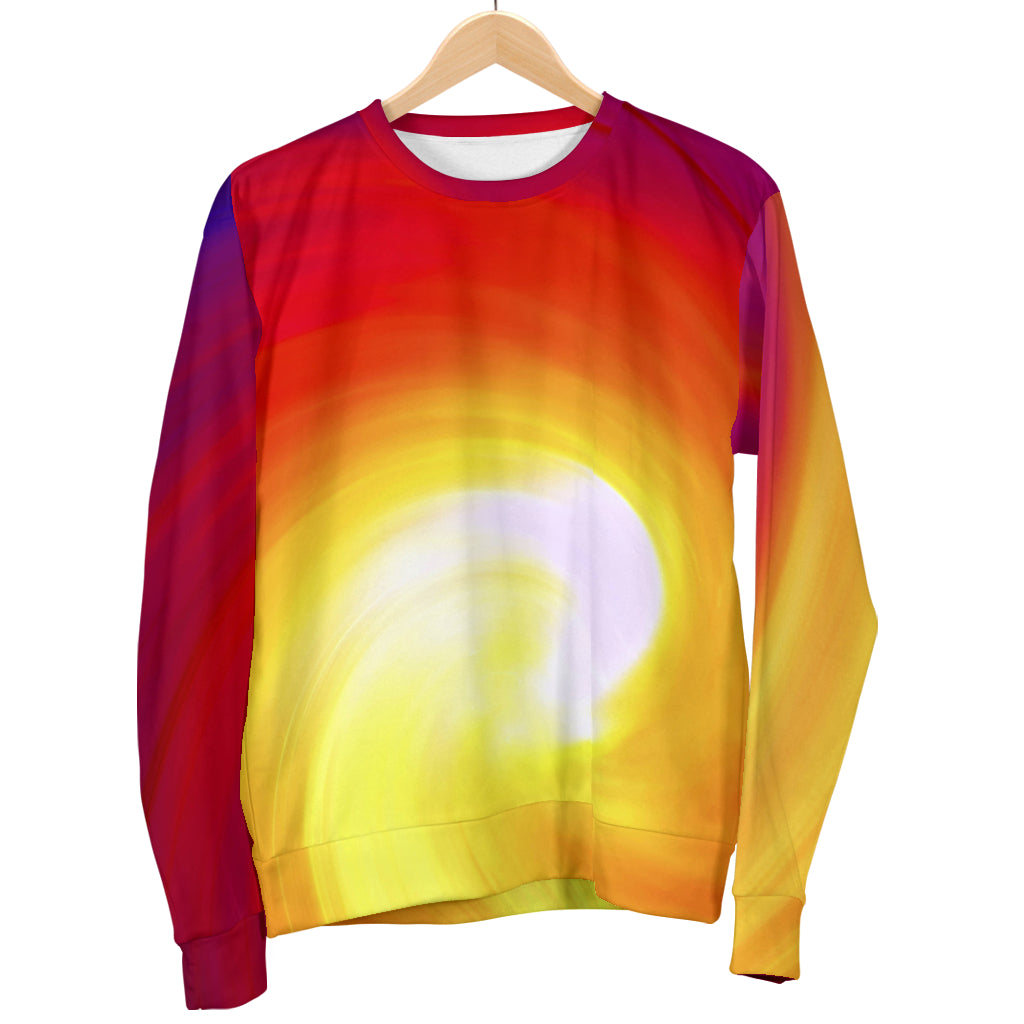 Vortex Twist Swirl Flame Themed Men Long Sleeve Sweatshirt