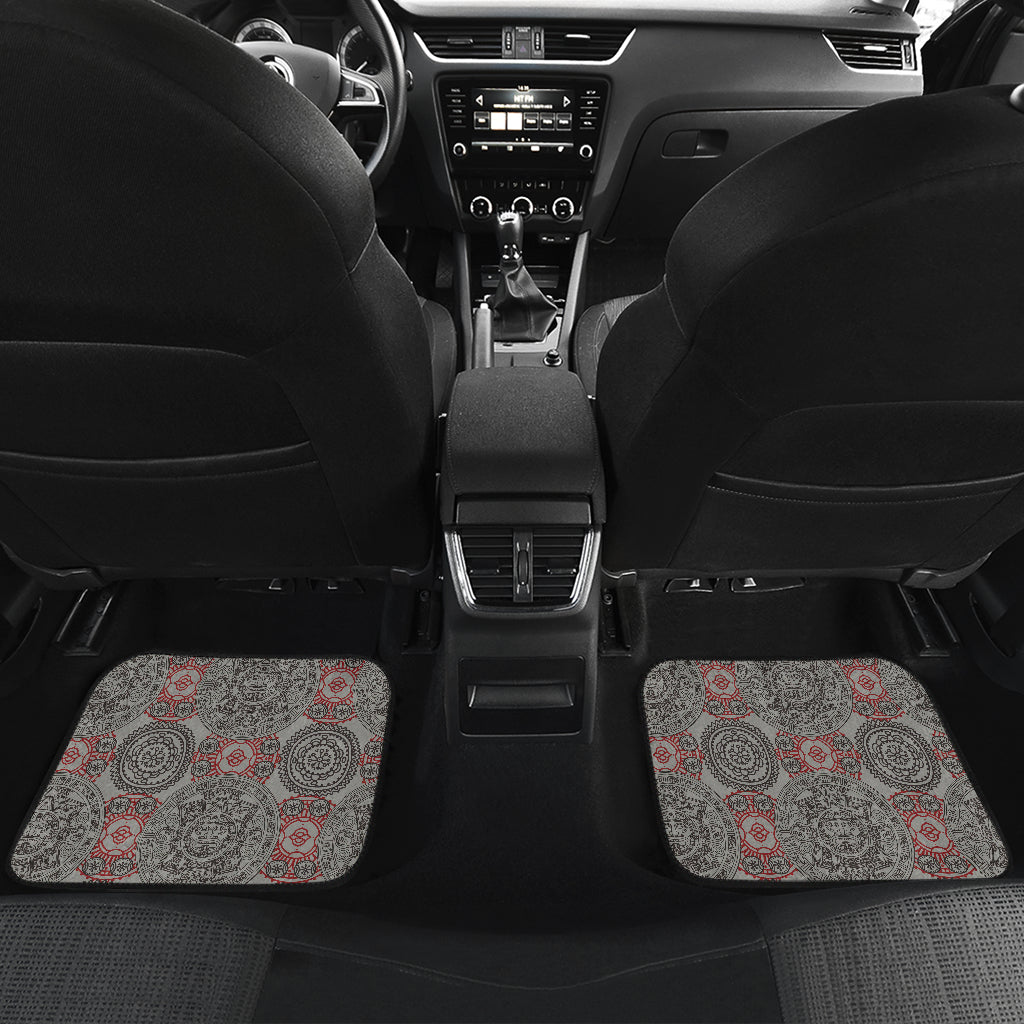 Calendar Aztec Style Print Pattern Car Floor Mats Front Back