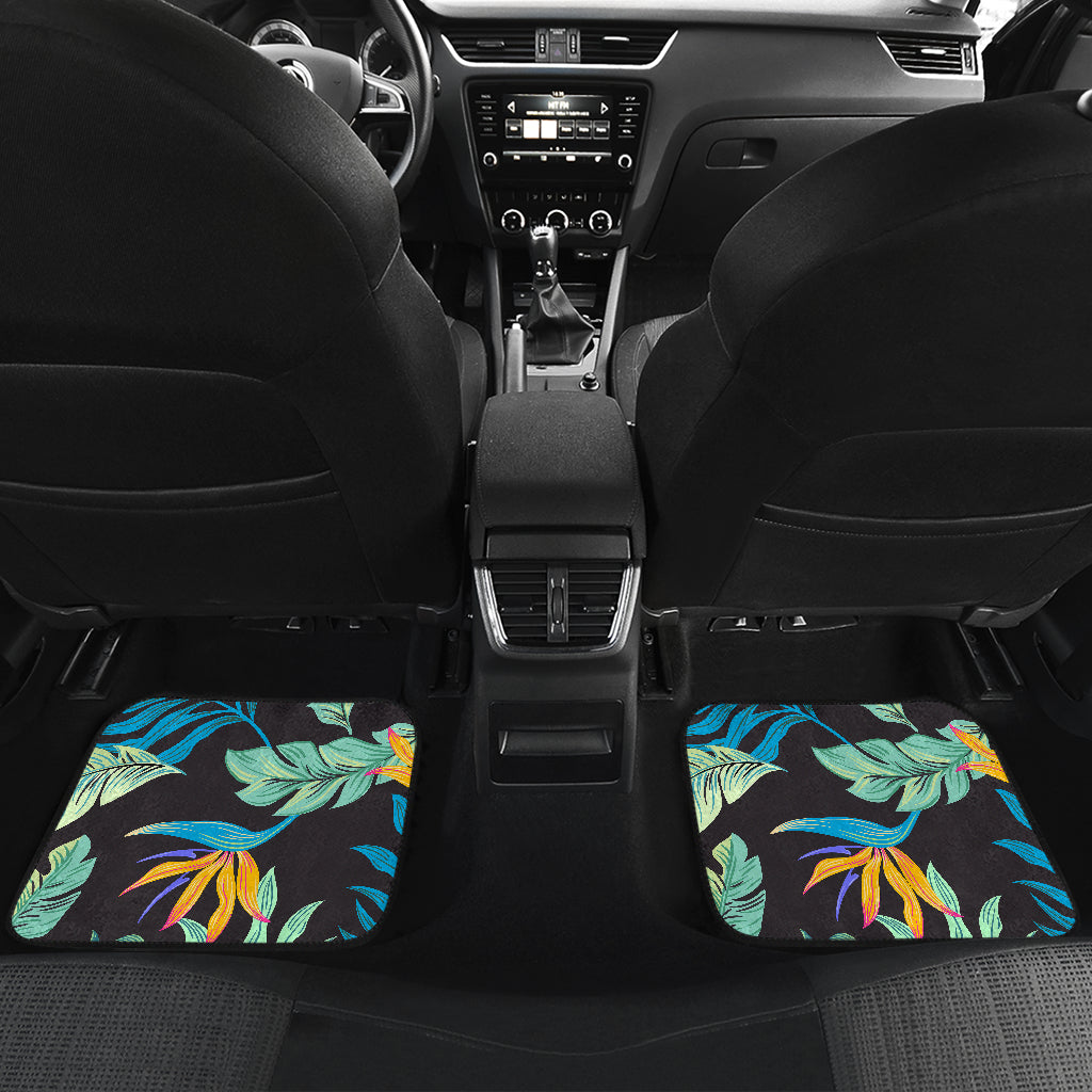 Tropical Palm Leaves Hawaiian Flower Car Floor Mats Front Back
