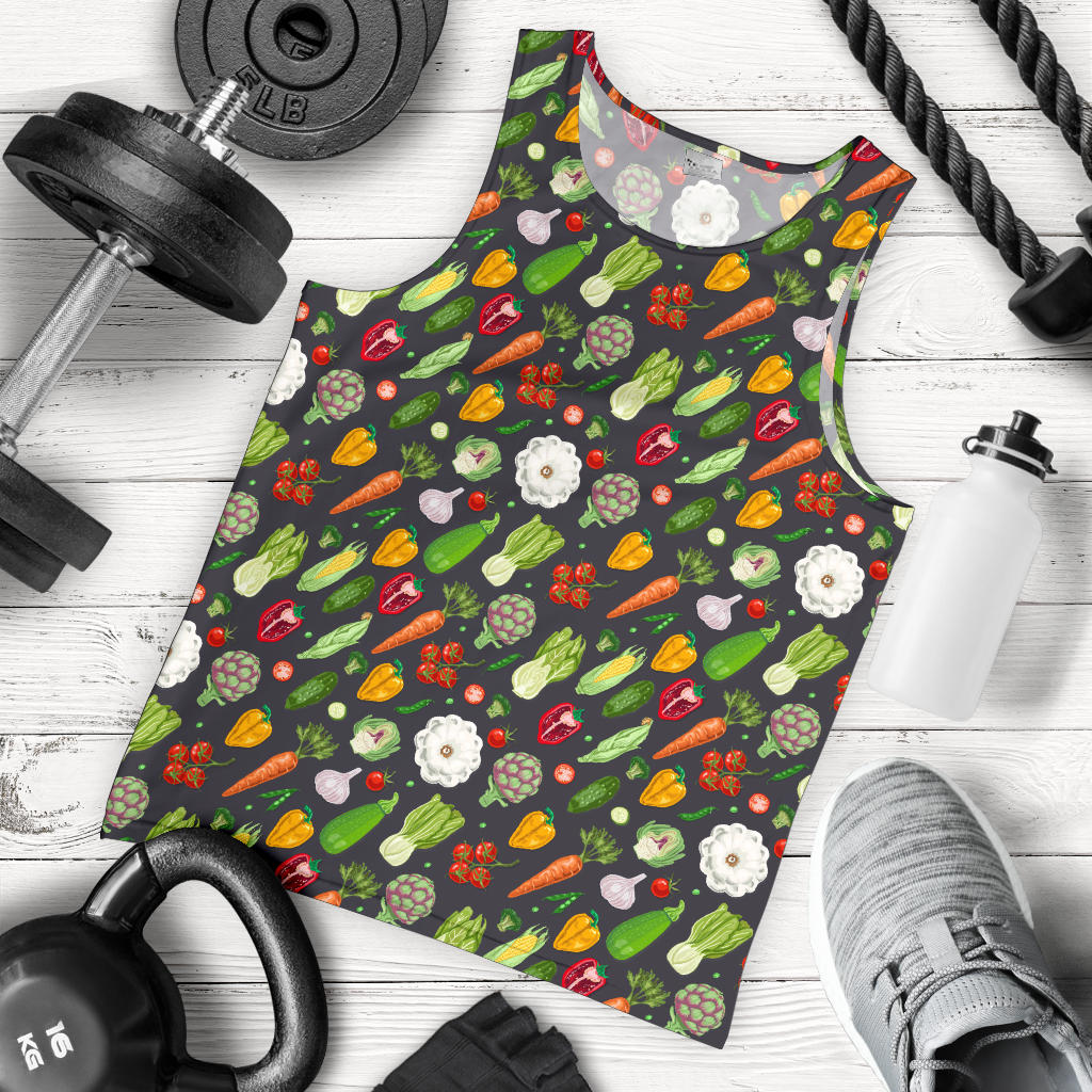 Vegan Pattern Themed Design Print Men Tank Top