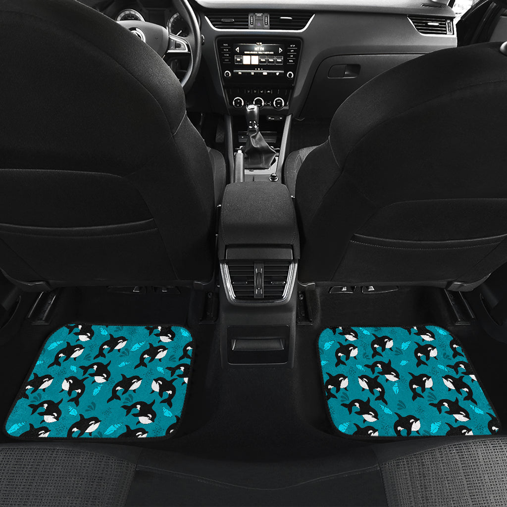 Whale Sea Design Themed Print Car Floor Mats Front Back