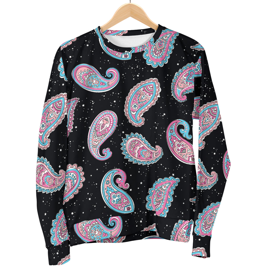 Paisley Pink Design Mandala Print Women Long Sleeve Sweatshirt