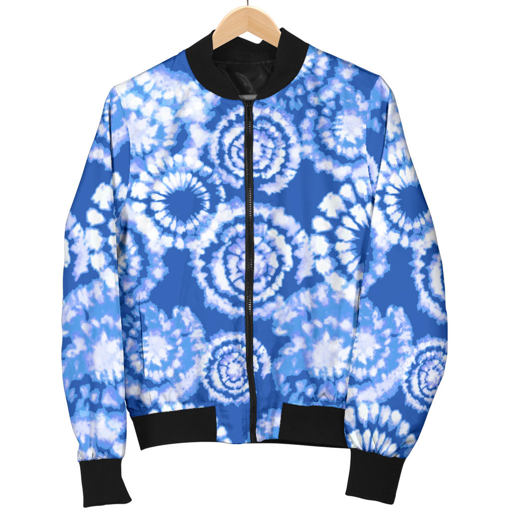 Tie Dye Blue Design Print Men Bomber Jacket