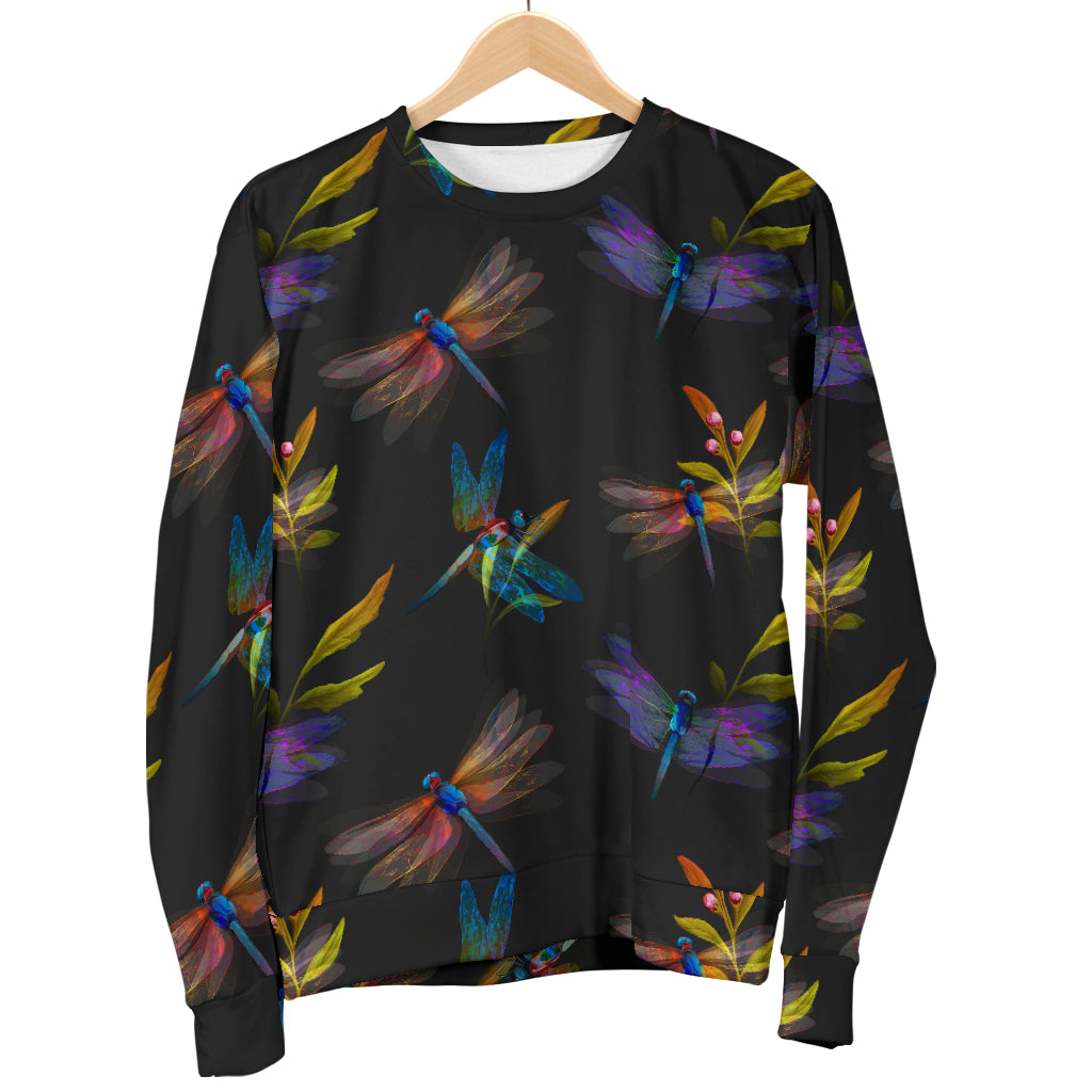 Dragonfly Colorful Realistic Print Men Long Sleeve Sweatshirt
