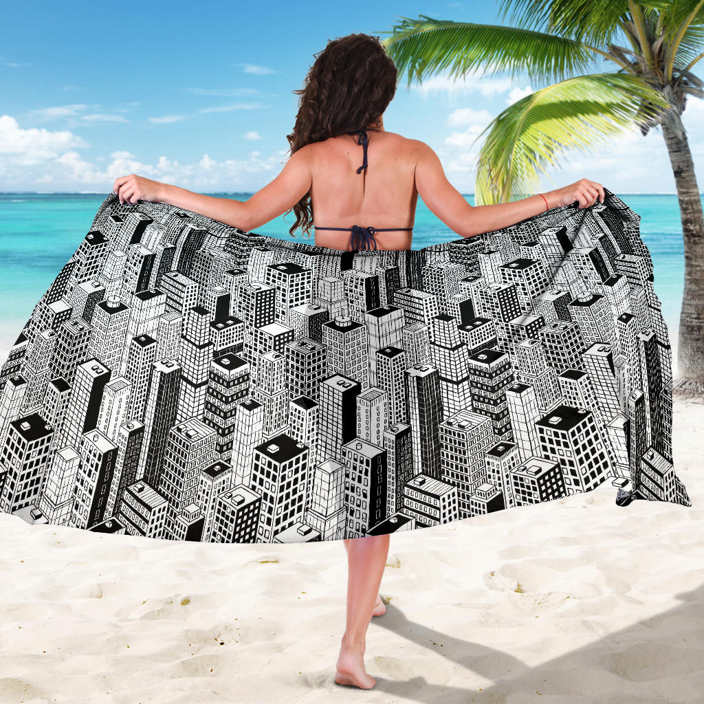 City Pattern Print Design 02 Sarong Pareo Wrap