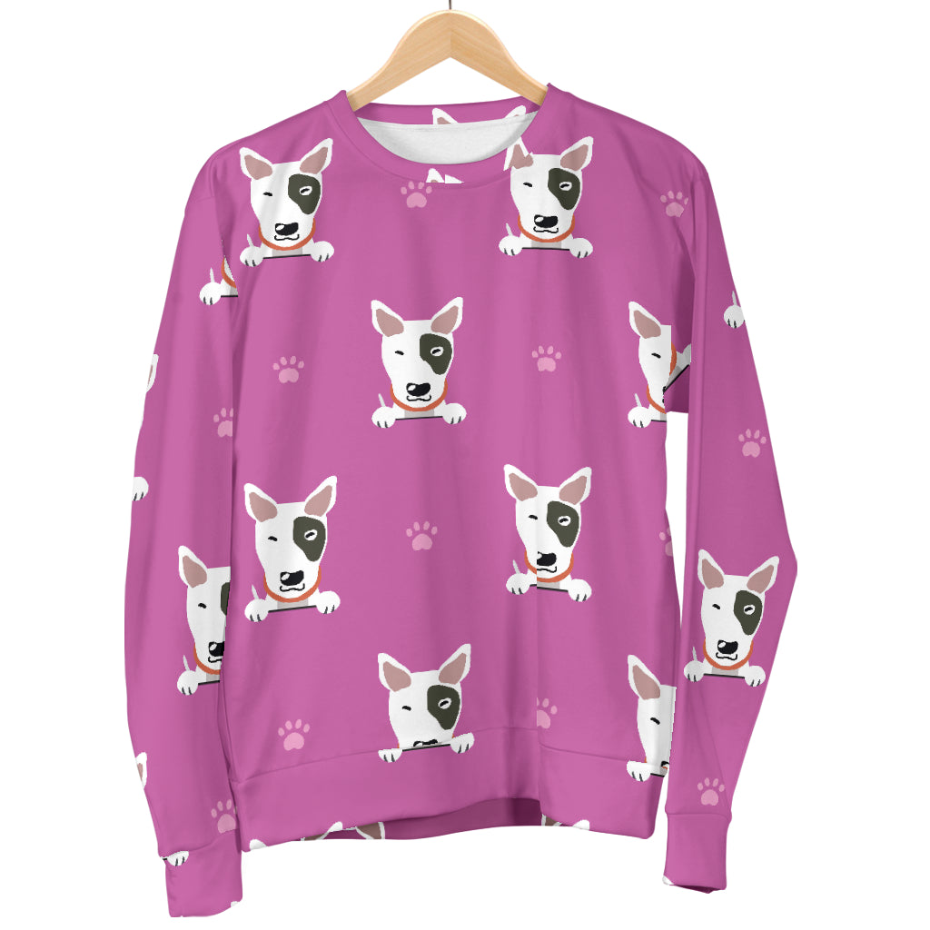 Bull Terrier Happy Print Pattern Women Long Sleeve Sweatshirt