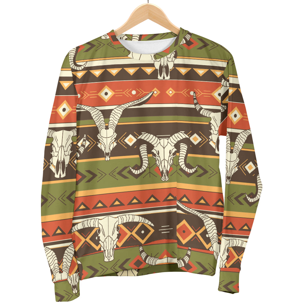 American indian Skull Animal Men Long Sleeve Sweatshirt