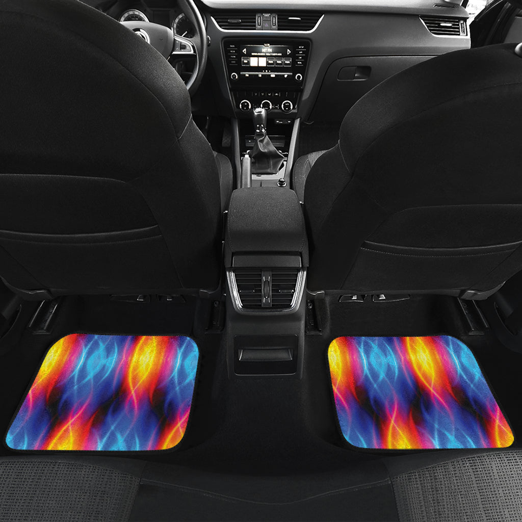 Flame Fire Blue Design Print Car Floor Mats Front Back