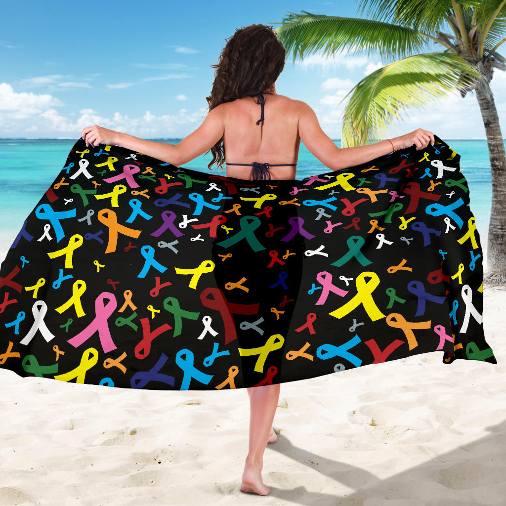 Cancer Awareness Pattern Print Design 03 Sarong Pareo Wrap