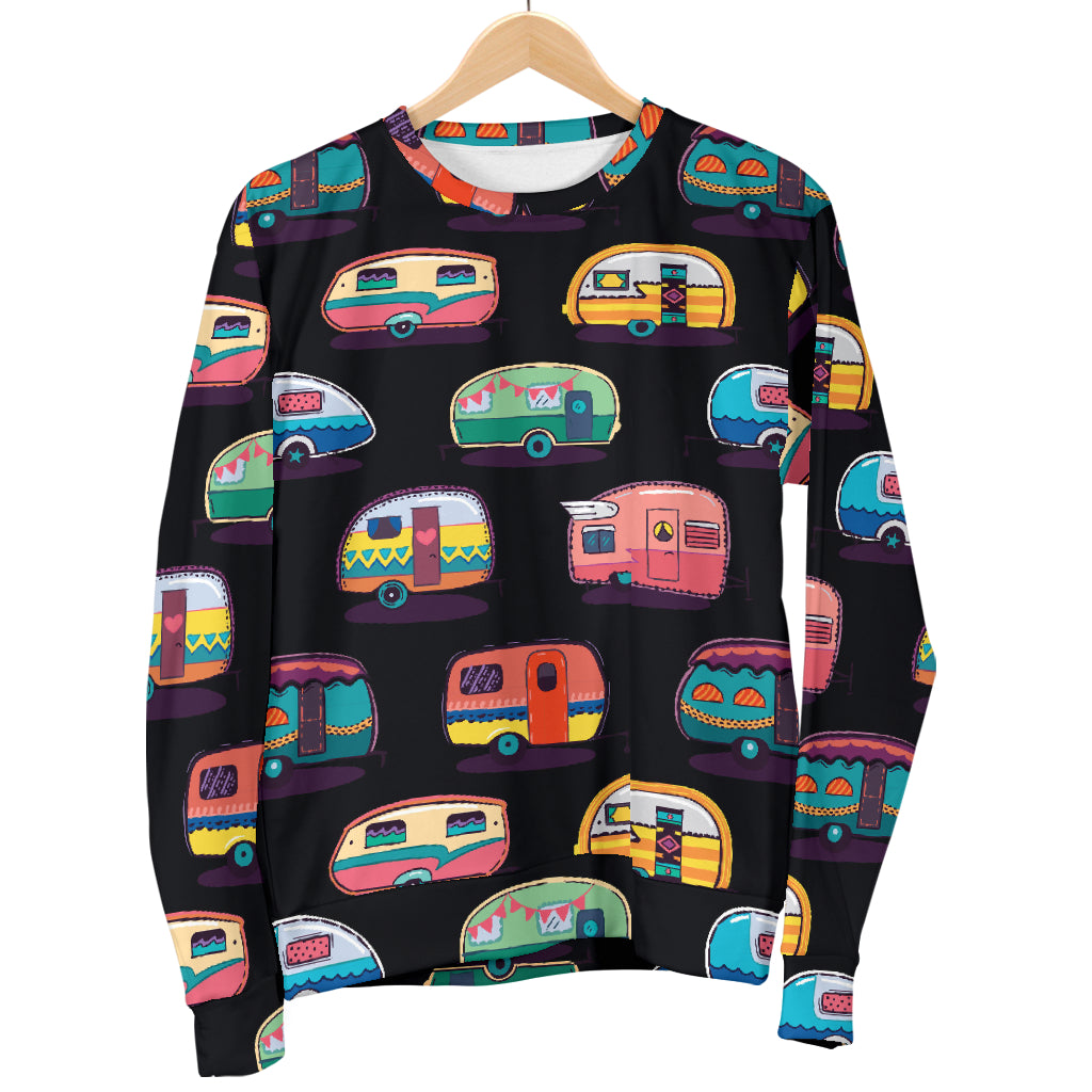 Camper Camping Pattern Women Long Sleeve Sweatshirt