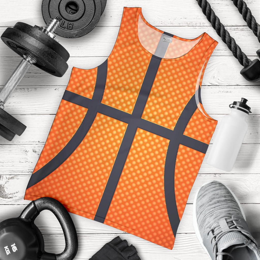 Basketball Texture Print Pattern Men Tank Top