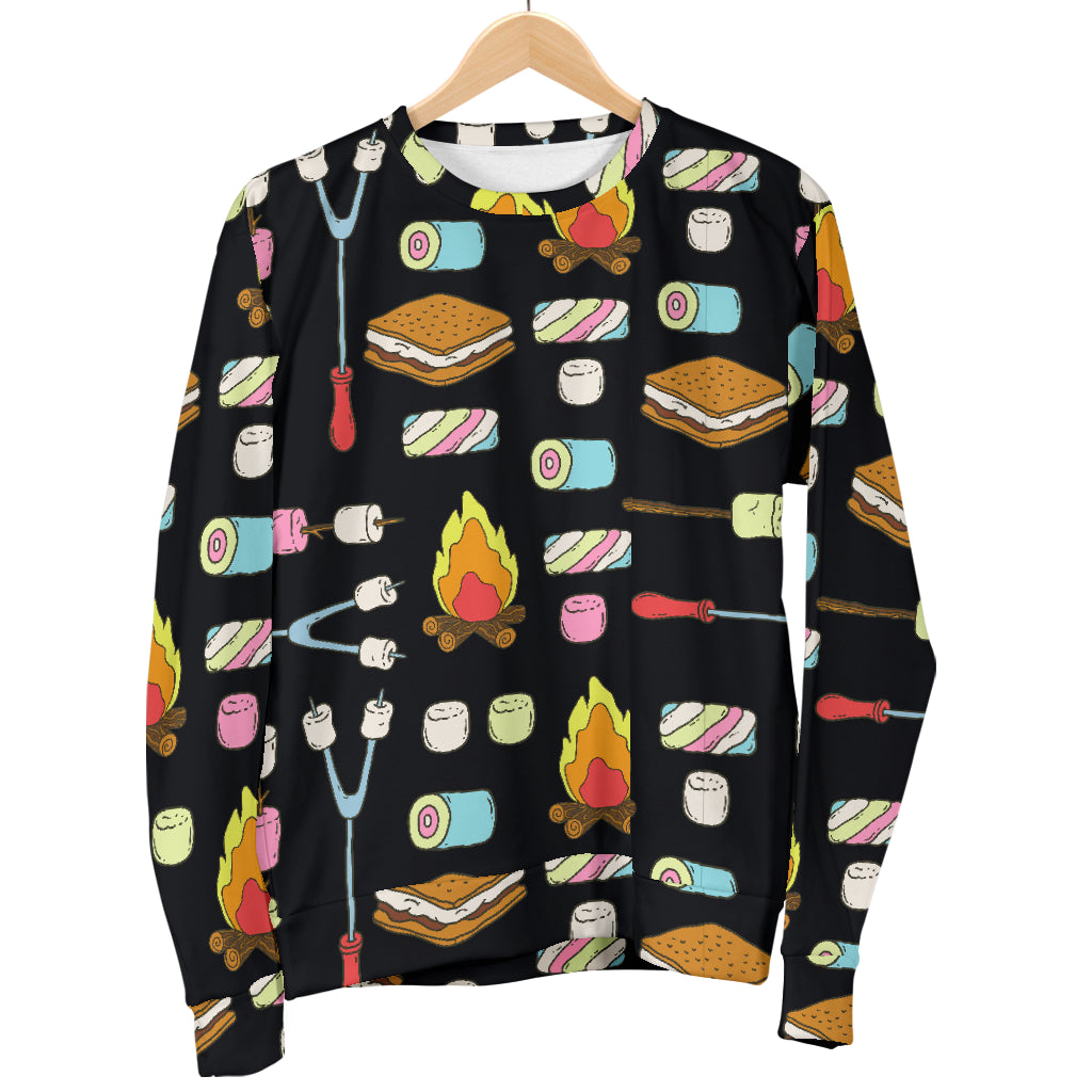 Camping Campfire Marshmallows Men Long Sleeve Sweatshirt