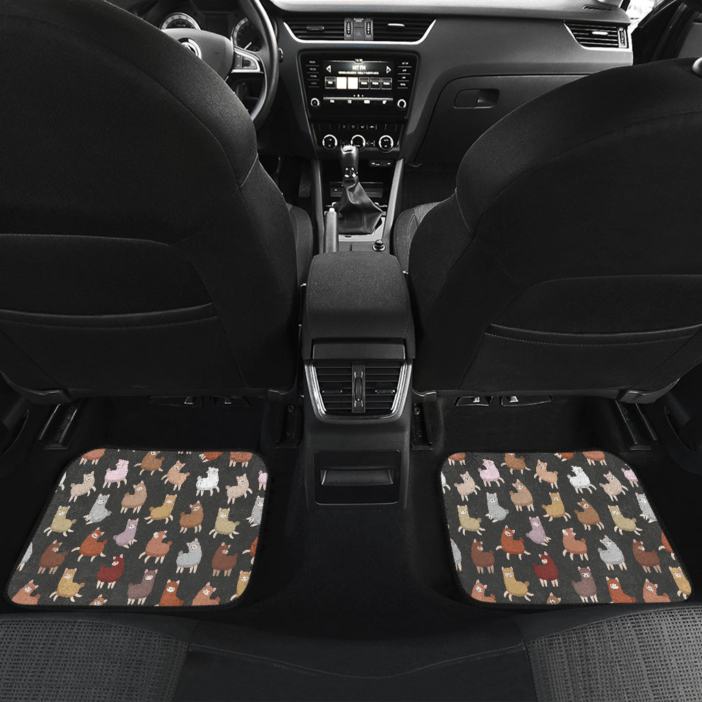 Alpaca Cute Design Themed Print Car Floor Mats Front Back