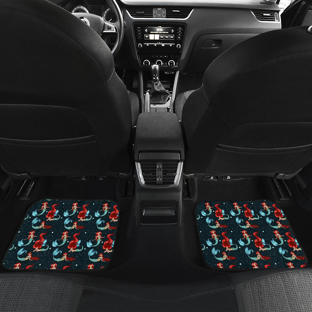 Mermaid Girl Themed Design Print Car Floor Mats Front Back
