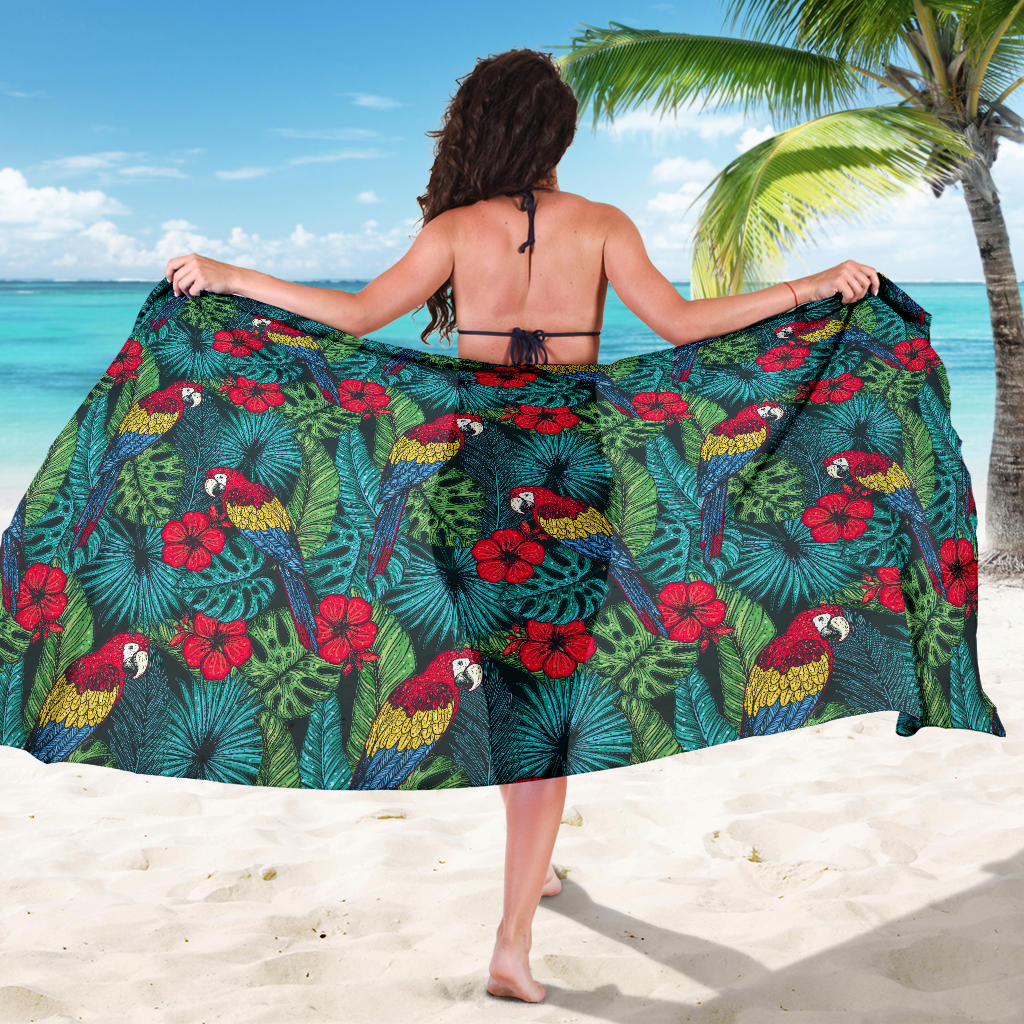 Parrot Pattern Print Design A05 Sarong Pareo Wrap