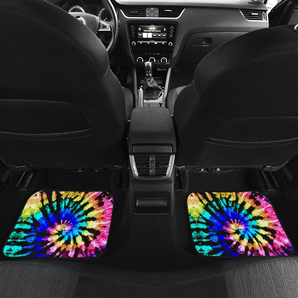 Tie Dye Rainbow Design Print Car Floor Mats Front Back