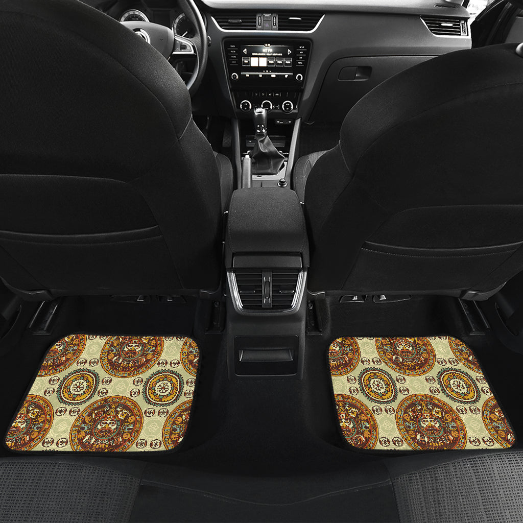 Calendar Aztec Themed Print Pattern Car Floor Mats Front Back