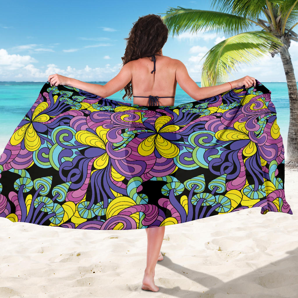 Psychedelic Pattern Print Design A04 Sarong Pareo Wrap