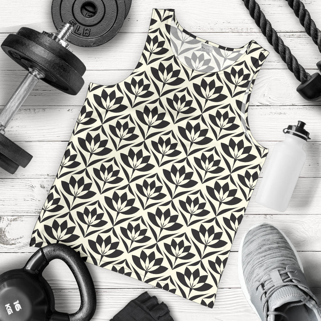 Lotus Pattern Print Men Tank Top