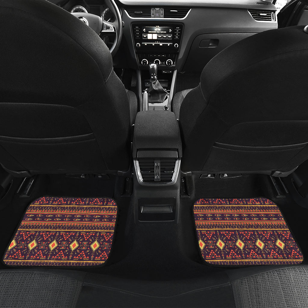 Southwest Ethnic Design Themed Print Car Floor Mats Front Back
