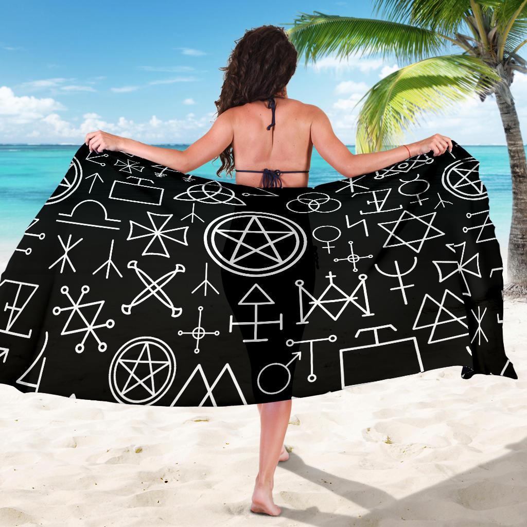Pentagram Pattern Print Design A02 Sarong Pareo Wrap