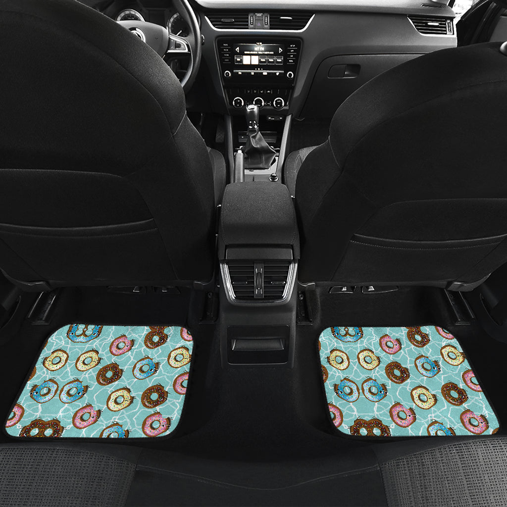Emoji Donut Print Pattern Car Floor Mats Front Back