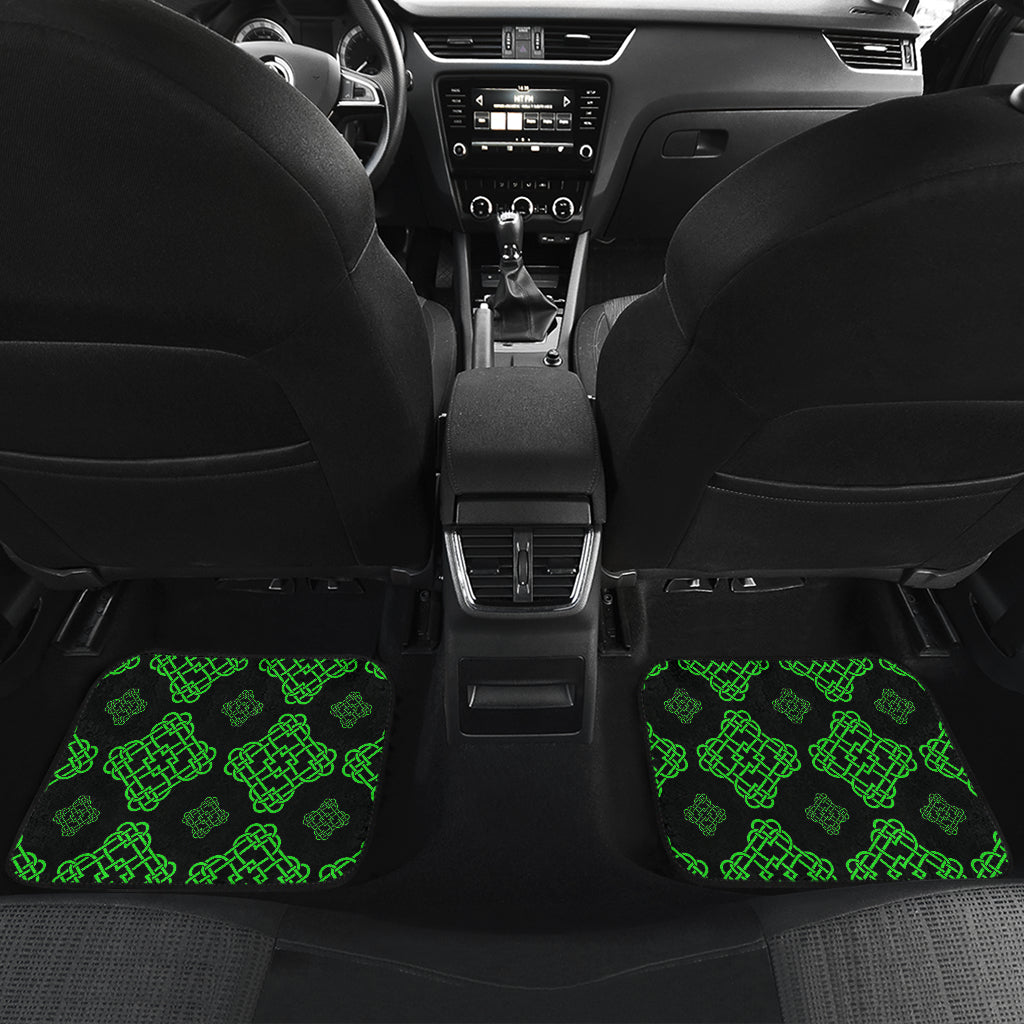 Celtic Knot Green Neon Design Car Floor Mats Front Back