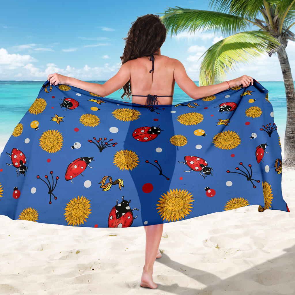 Ladybug Pattern Print Design 05 Sarong Pareo Wrap