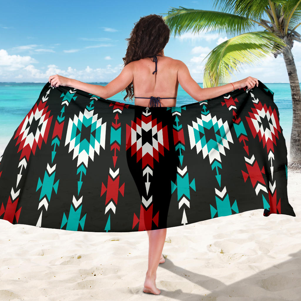 Native Pattern Print Design A08 Sarong Pareo Wrap