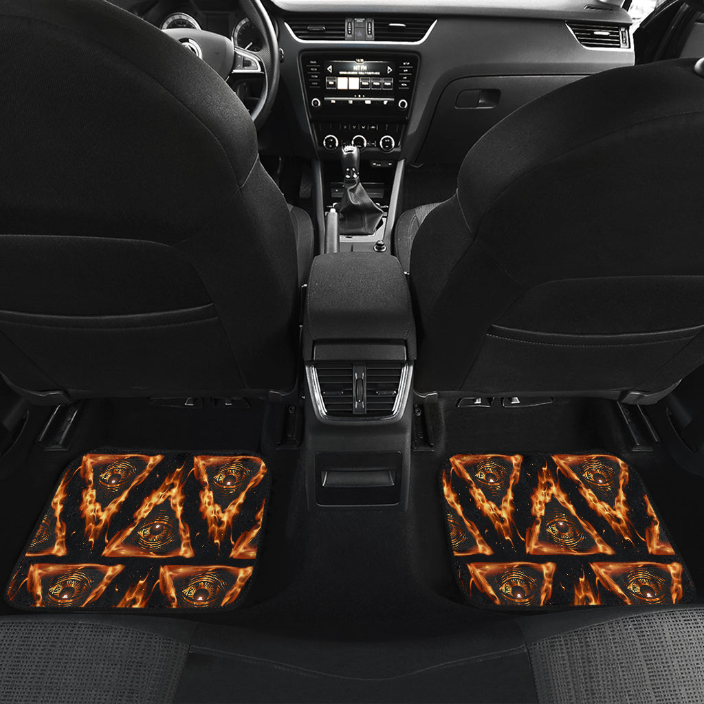 Eye of Horus in Flame Print Car Floor Mats Front Back