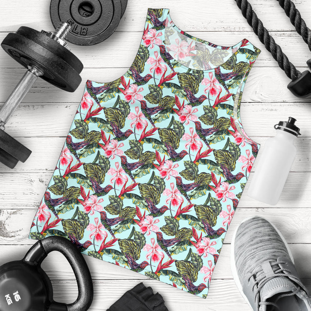 Hummingbird Cute Themed Print Men Tank Top