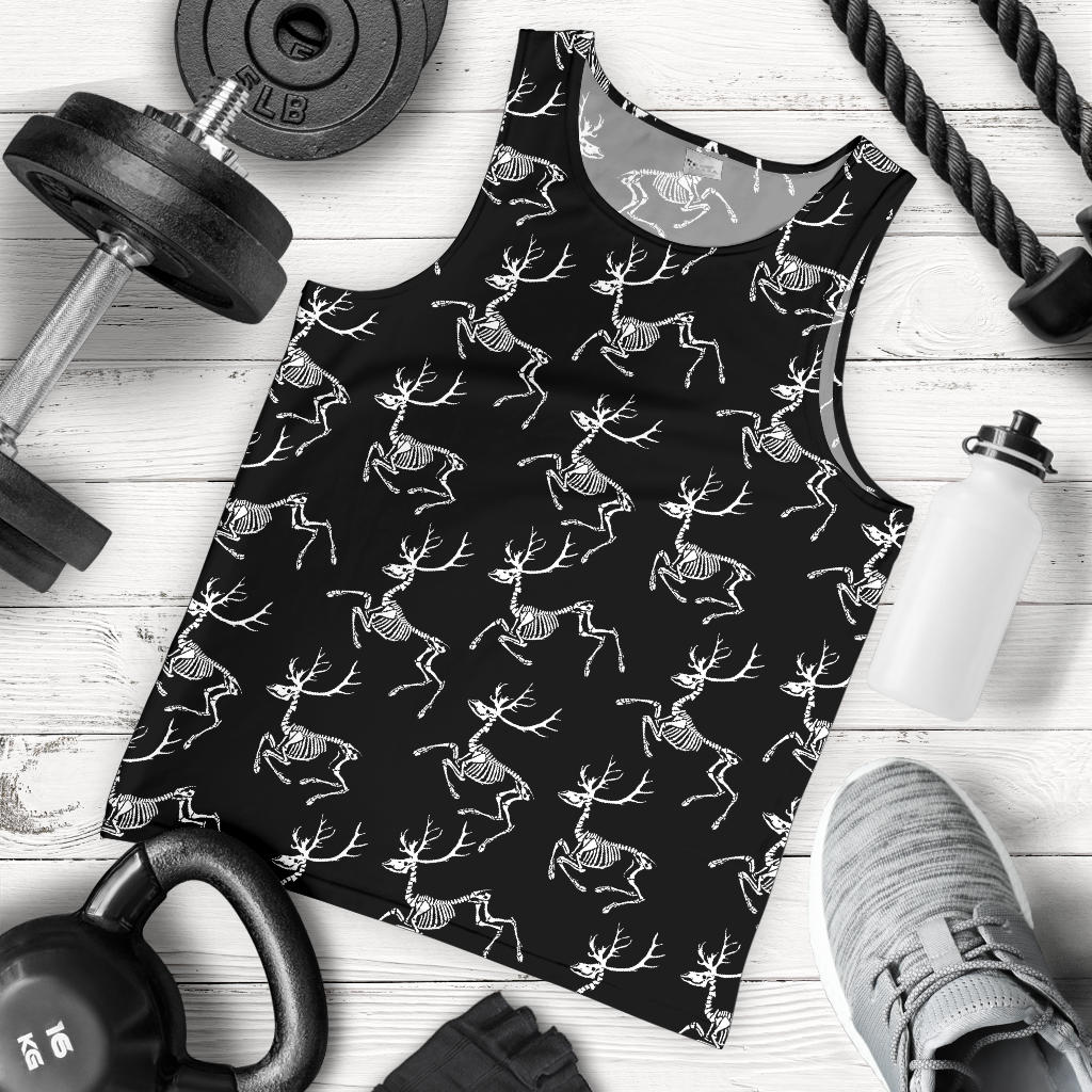Deer Skeleton Print Pattern Men Tank Top