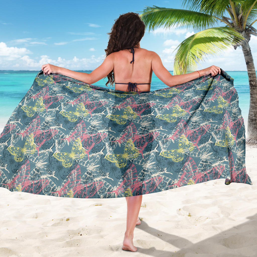 Butterfly Pattern Print Design 01 Sarong Pareo Wrap