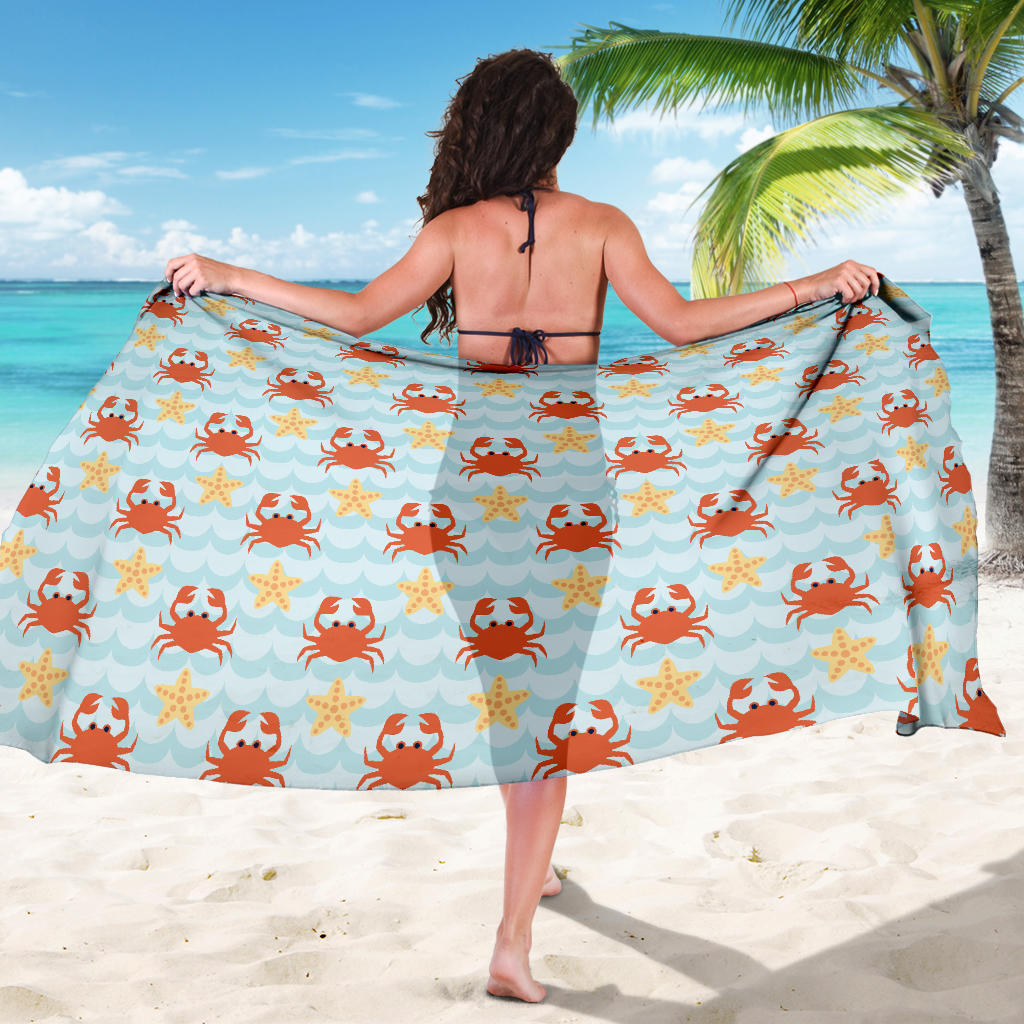 Crab Pattern Print Design 03 Sarong Pareo Wrap