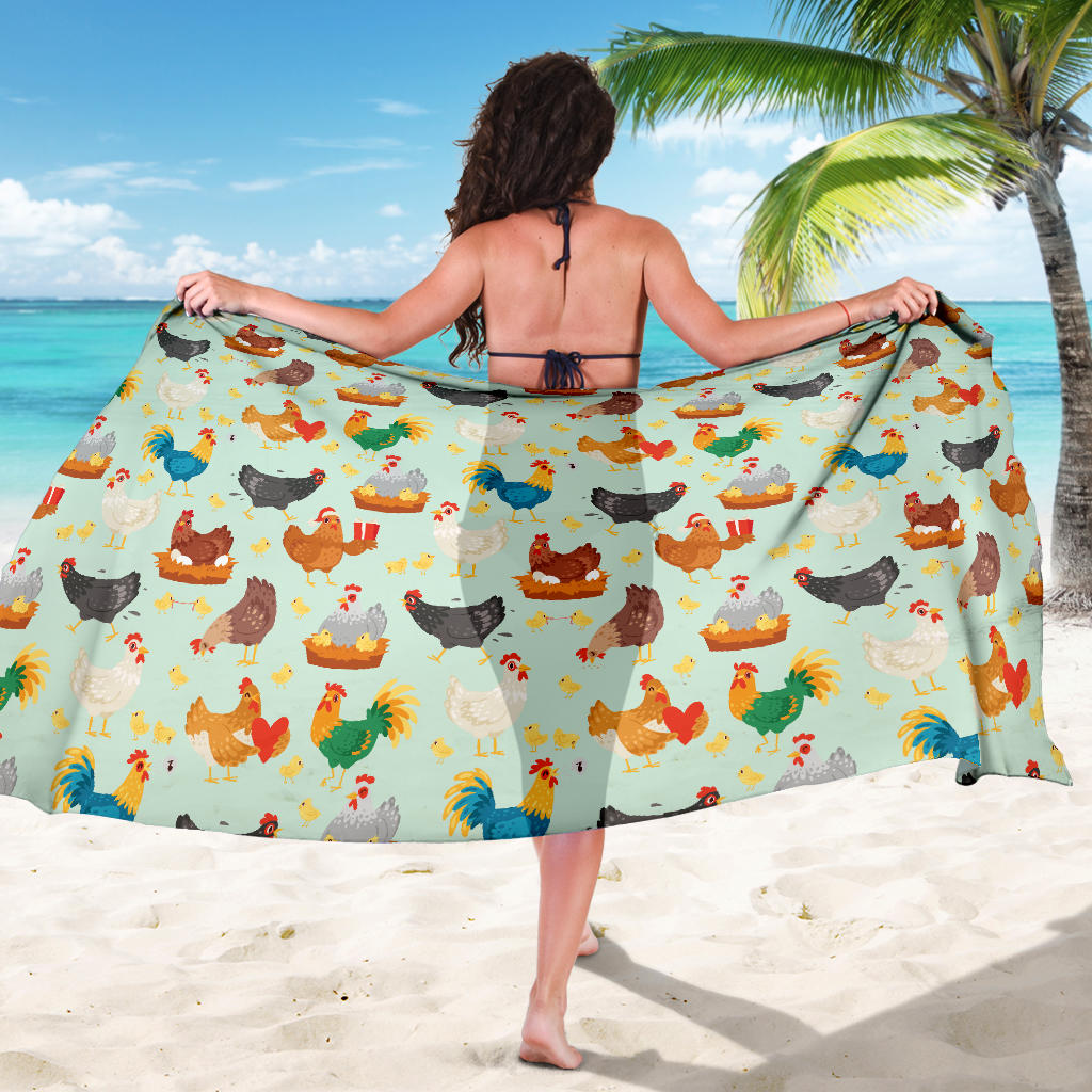 Chicken Pattern Print Design 07 Sarong Pareo Wrap