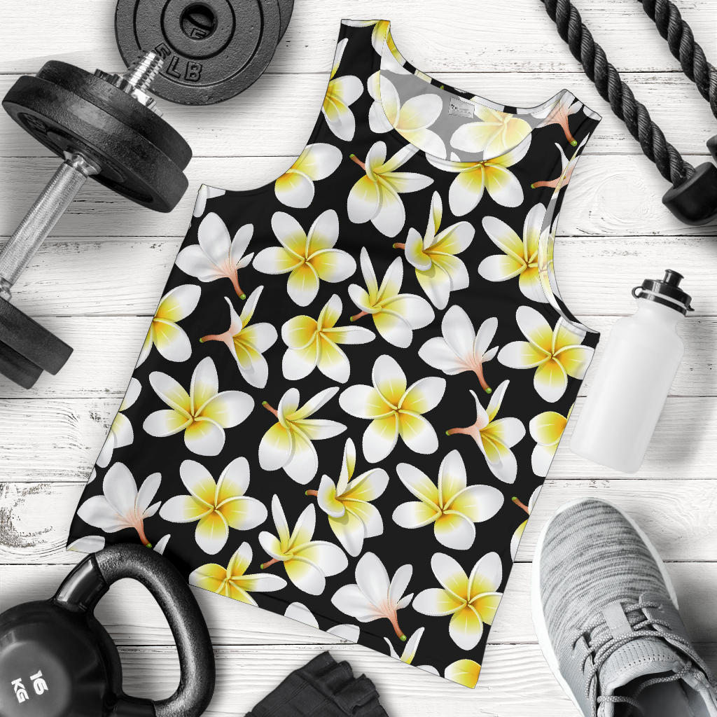 Yellow Plumeria Hawaiian Flowers Men Tank Top