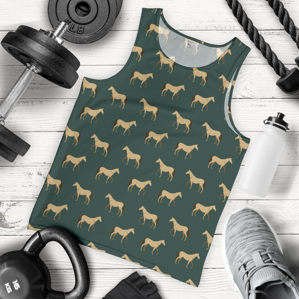Horse Classic Themed Pattern Print Men Tank Top