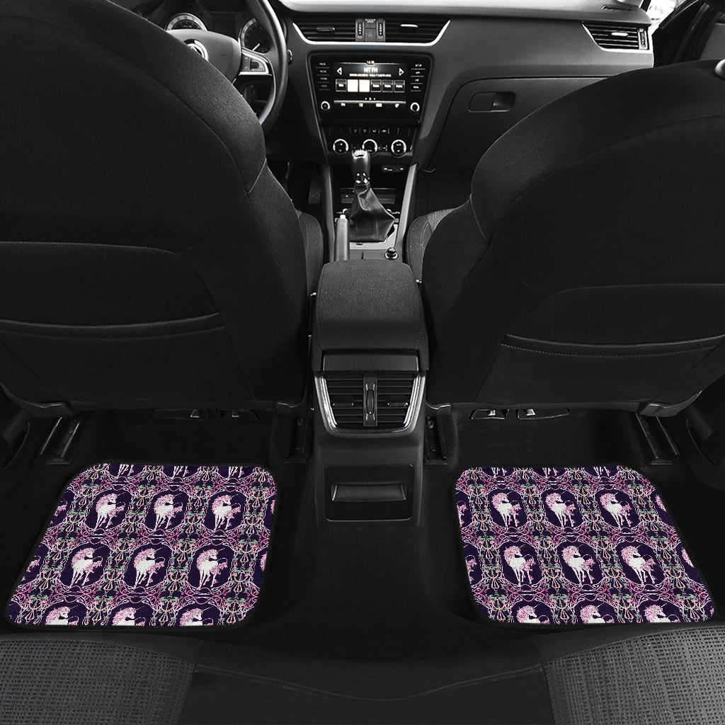Unicorn Fantastic Flower Car Floor Mats Front Back