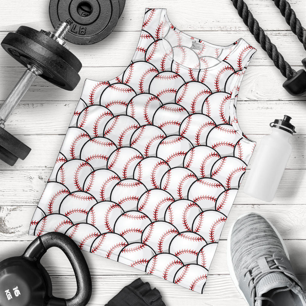 Baseball Pattern Men Tank Top