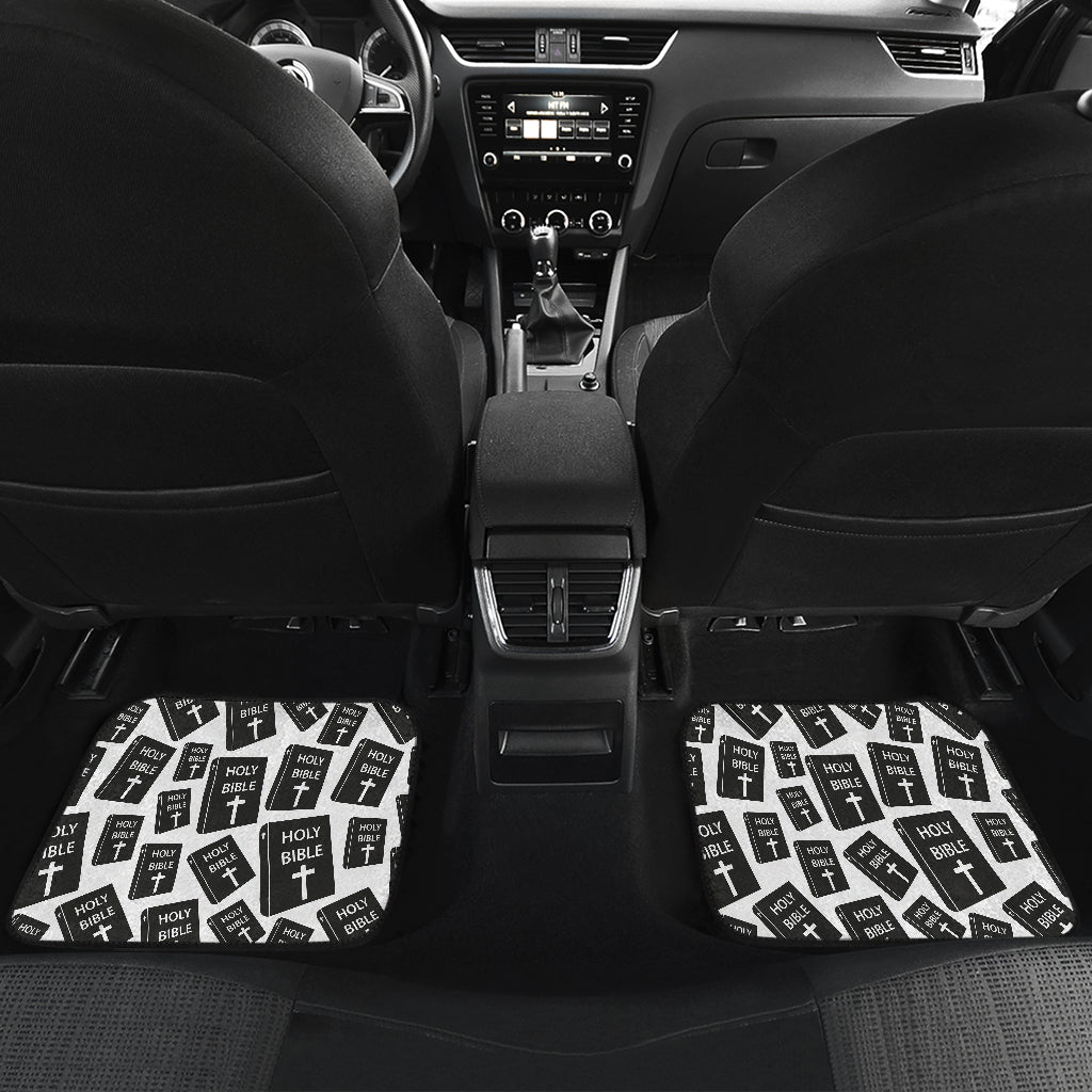 Christian Holy Bible Book Pattern Car Floor Mats Front Back