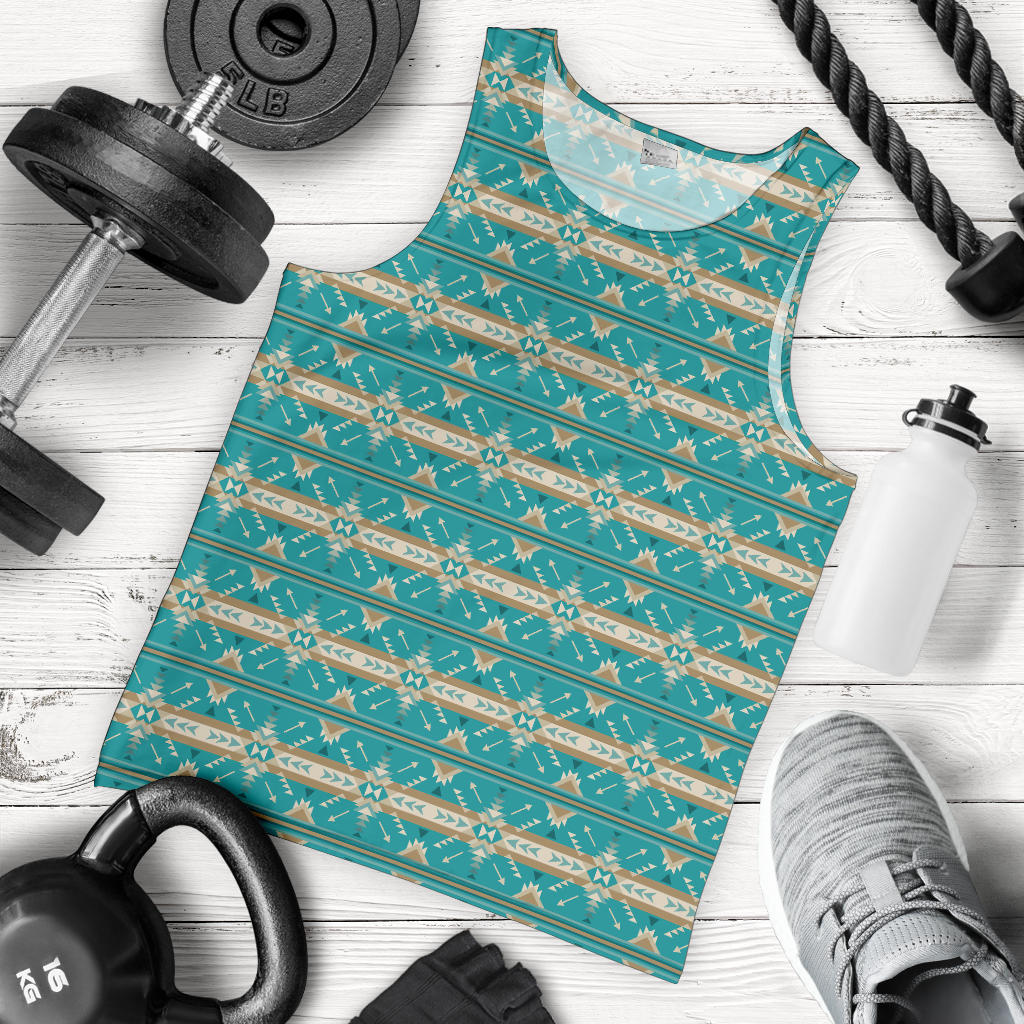 Southwest Native Design Themed Print Men Tank Top