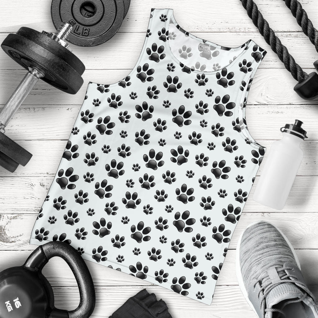 Paw Themed Print Men Tank Top
