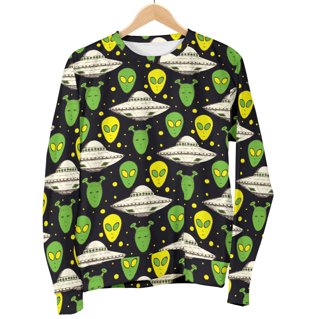Alien UFO Pattern Men Long Sleeve Sweatshirt