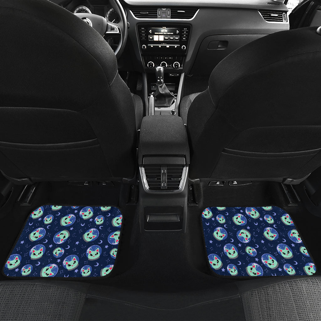 Alien Cat Car Floor Mats Front Back