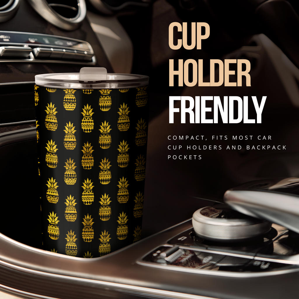 Pineapple Gold Tribal Style Print Tumbler