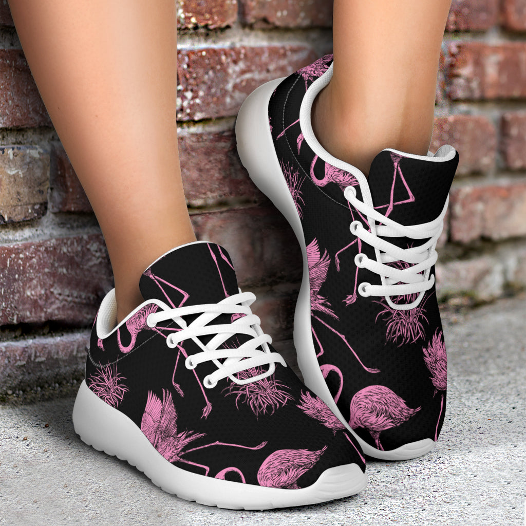 Flamingo Pink Print Pattern Athletic Shoes
