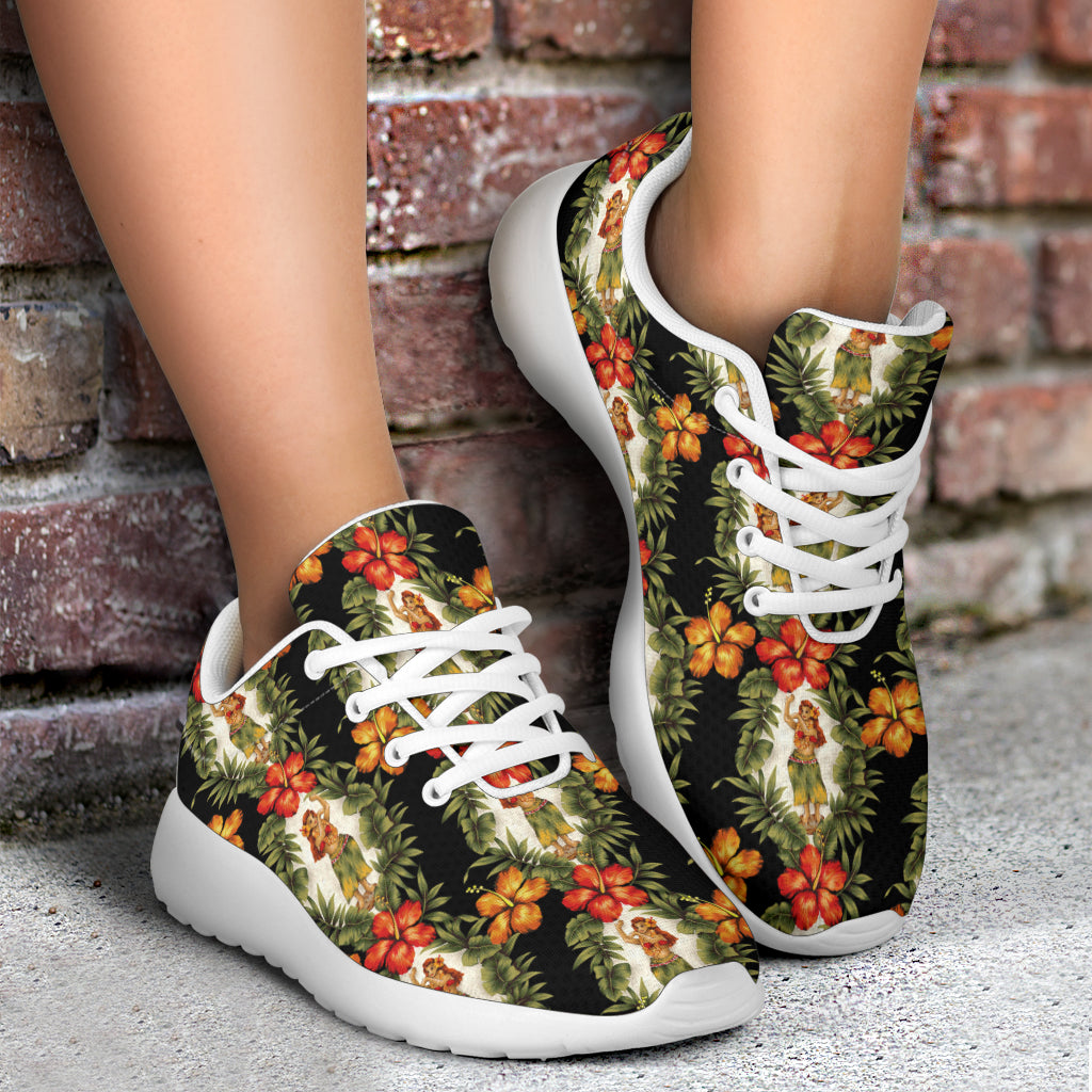 Hawaiian Flower Hula Hibiscus Print Athletic Shoes