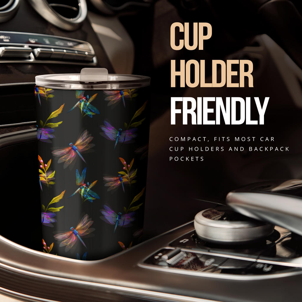 Dragonfly Colorful Realistic Print Tumbler